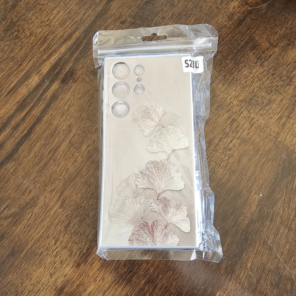 S23 ULTRA Elegant Floral Phone Case - Cream and Silver